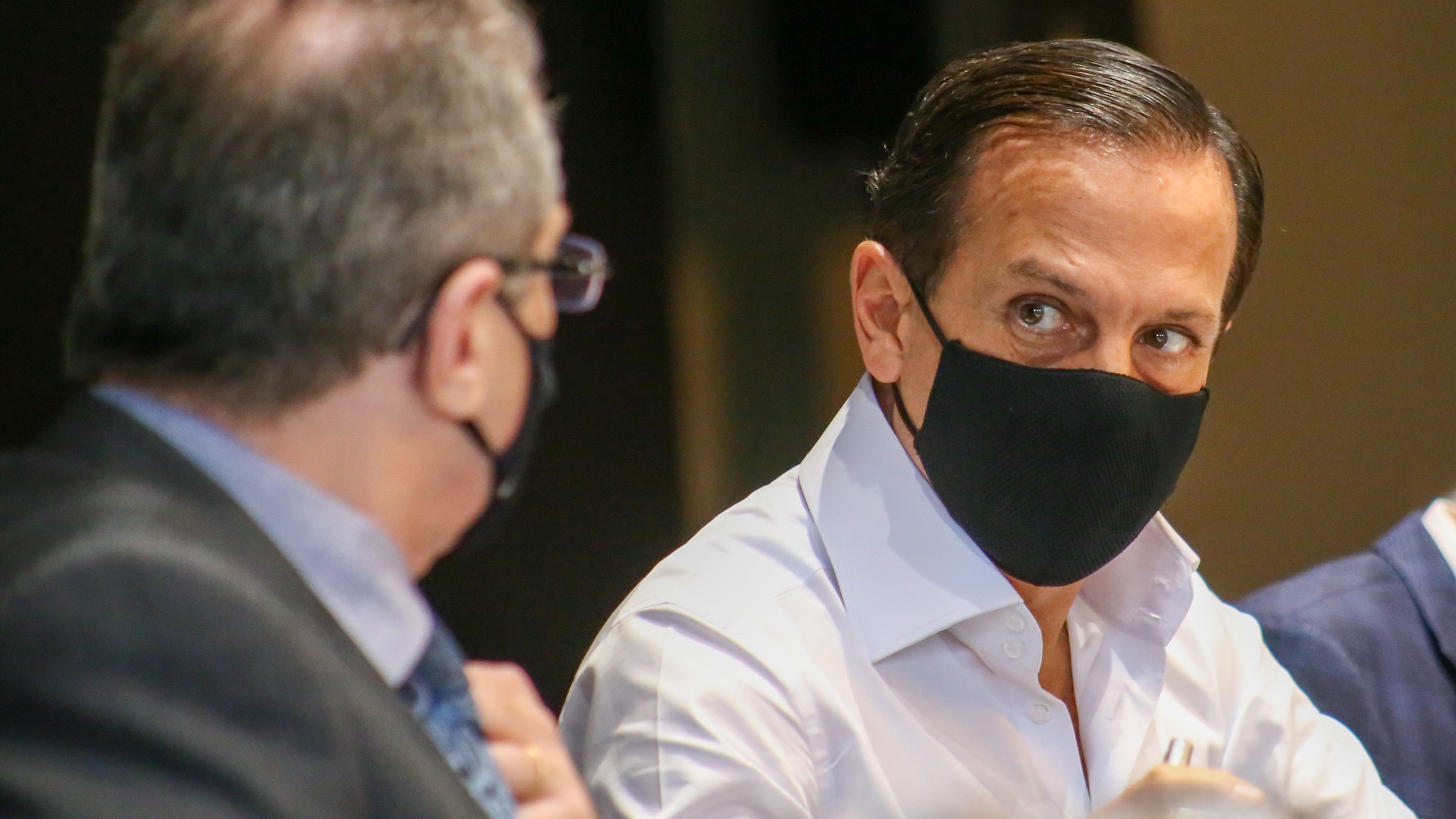 João Doria (PSDB) durante reunião com prefeitos de São Paulo