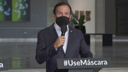João Doria (PSDB), governador de São Paulo, durante coletiva