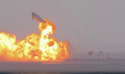 Protótipo da SpaceX para Marte pousa pela primeira vez, mas explode pouco depois