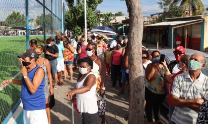 Parque Capivari, um dos pontos de vacinação, em Duque de Caxias