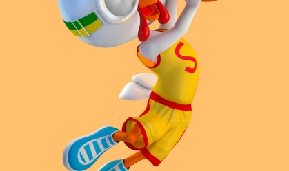 Peru da Sadia vestido de jogador de basquete