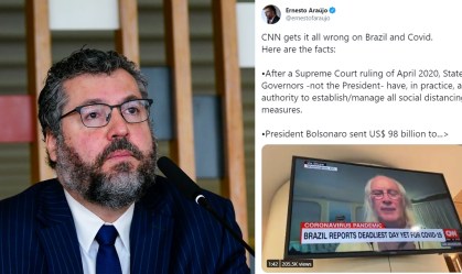 CNN Brasil rebate ministro Ernesto Araújo em ataques ao jornalismo do canal