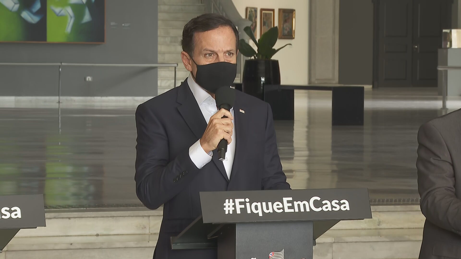 O governador de São Paulo, João Doria (PSDB), durante coletiva nesta quinta-feir
