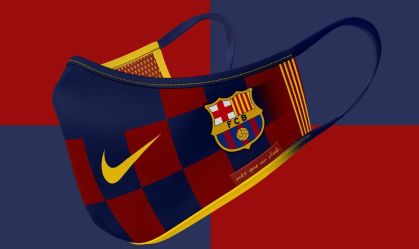 Em tempos de pandemia, empresa desenha máscaras de Barcelona e Real Madrid