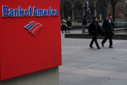 Logo do Bank of America (BofA) em Nova York (30/01/2019)
