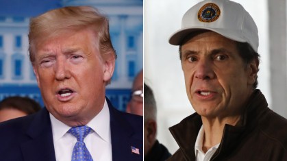 Andrew Cuomo (D) e Donald Trump discordam sobre quando diminuir isolamento