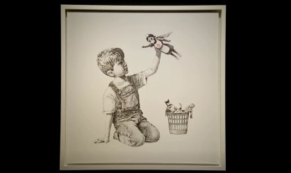 Pintura de Banksy "Game Changer" leiloada em Londres 16/3/2021