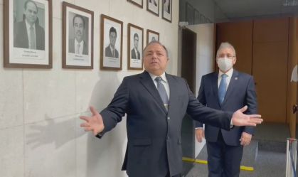 Ex-ministro da Saúde, Eduardo Pazuello, durante vídeo de sua cerimônia de desped