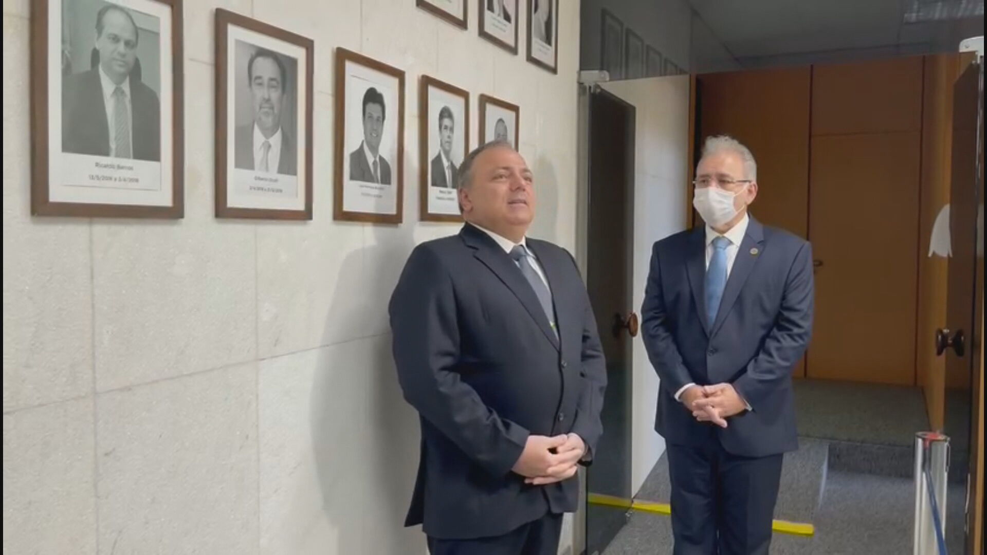 Ex-ministro da Saúde, Eduardo Pazuello, durante vídeo de sua cerimônia de desped