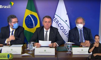 Bolsonaro discursa na cúpula virtual dos 30 anos do Mercosul