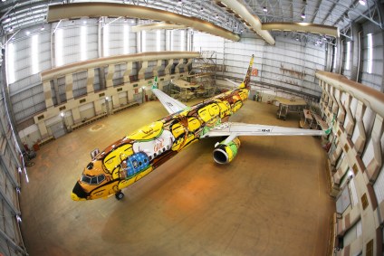 Avião da Gol com pintura de Osgêmeos