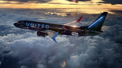 Avião da United Airways com pintura do Star Wars