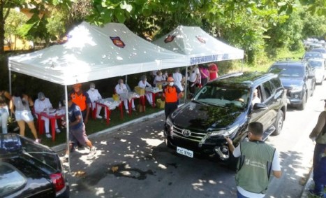 Barreira sanitária contra Covid-19 realizada pela prefeitura de São Sebastião