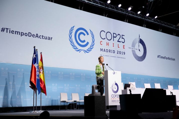 Greta Thunberg discursa na COP25, em Madrid, Espanha / Pablo Blazquez Dominguez/Getty Images