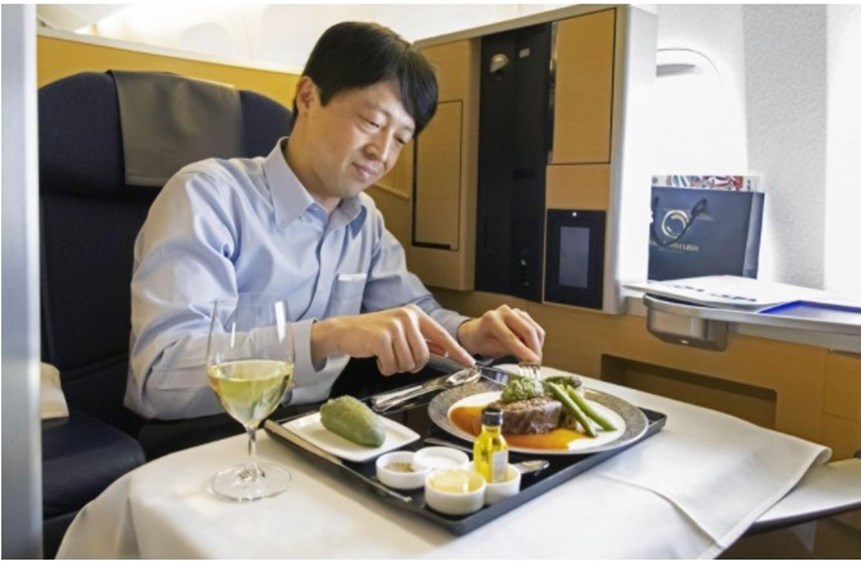 Refeição a bordo de avião da ANA (Japão)