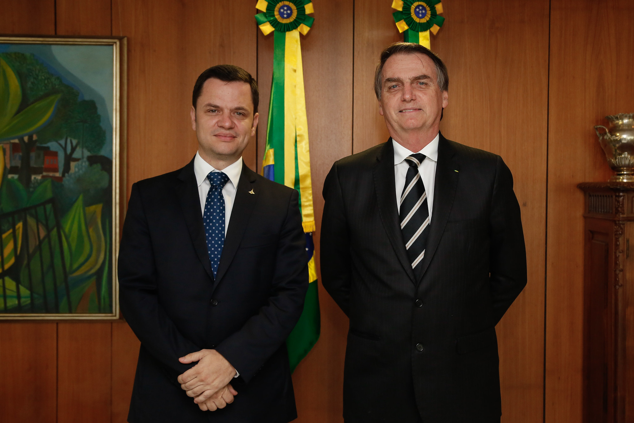 À época, Anderson Torres, como ministro da Justiça, ao lado do então presidente Jair Bolsonaro / Foto: Carolina Antunes/PR (1º.mar.2019)