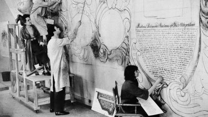 Artistas trabalhando