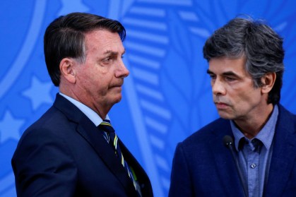 Presidente Jair Bolsonaro e novo ministro da Saúde, Nelson Teich