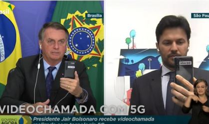 'Vamos acabar com deserto digital no Brasil', diz Bolsonaro em 1ª ligação por 5G
