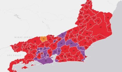 No Rio, número de cidades com bandeira roxa para Covid-19 diminui de 27 para 21