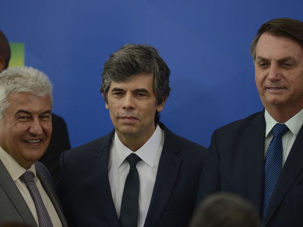 Marcos Pontes, Nelson Teich e Jair Bolsonaro