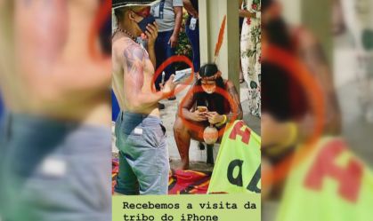 Ricardo Salles ironiza indígenas com celulares nas mãos (20.abr.2021)