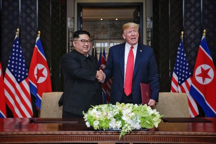 Encontro de Donald Trump e Kim Jong Un em Singapura, em 2018