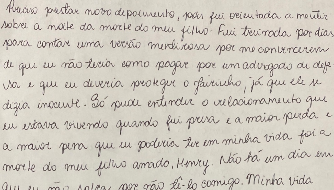 Carta Monique Medeiros