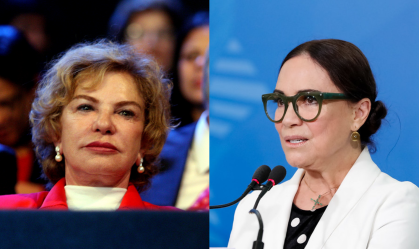 Ex-primeira-dama Marisa Letícia ao lado de Regina Duarte