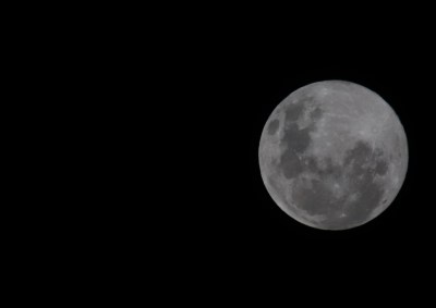 Vista da primeira superlua de 2021, em Foz do Iguaçu, no Paraná