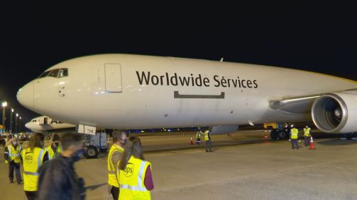 Avião que trouxe as primeiras doses da vacina da Pfizer contra a Covid-19 ao Bra