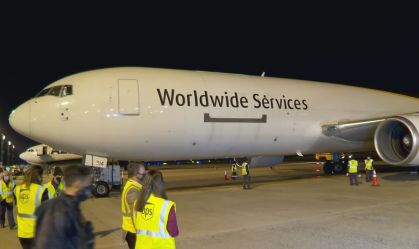 Avião que trouxe as primeiras doses da vacina da Pfizer contra a Covid-19 ao Bra