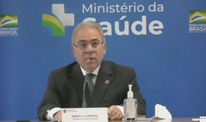 Marcelo Queiroga, ministro da Saúde, durante coletiva de imprensa 