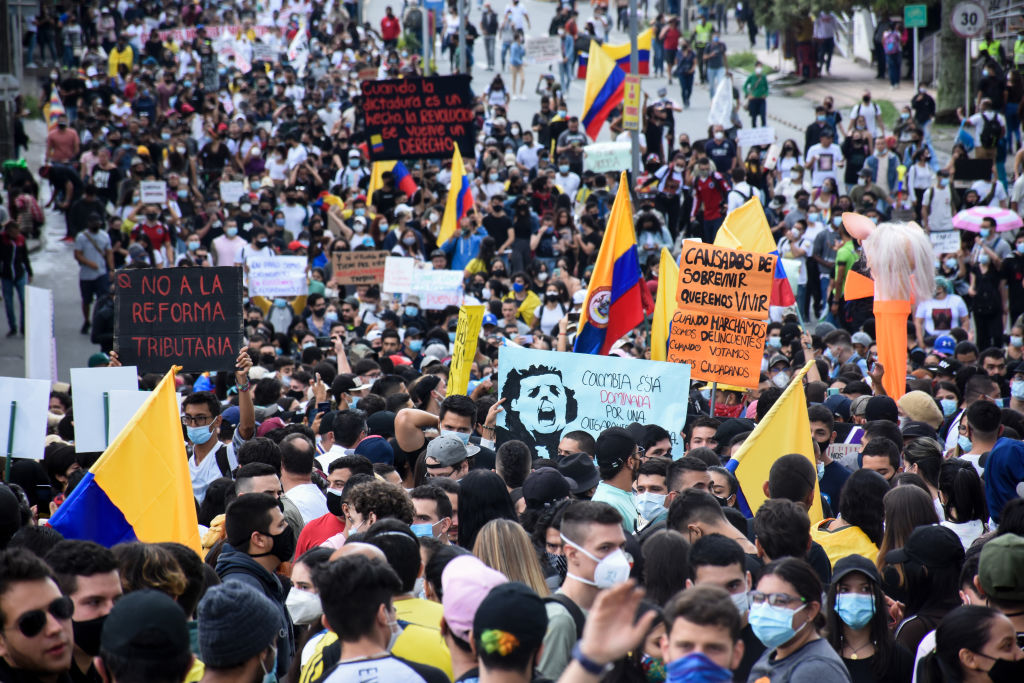 Manifestações na cidade de Armênia, Colômbia