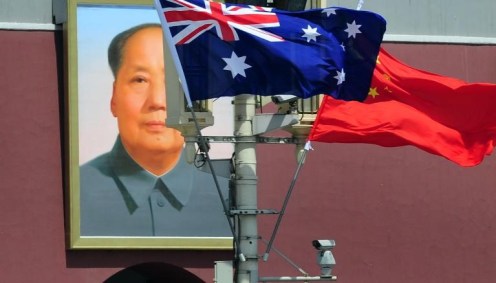 Bandeira da Austrália e da China