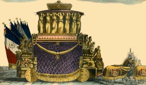 Representação do carro funerário usado para o cortejo de Napoleão