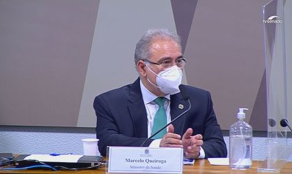 O ministro da Saúde Marcelo Queiroga em sessão da CPI da Covid