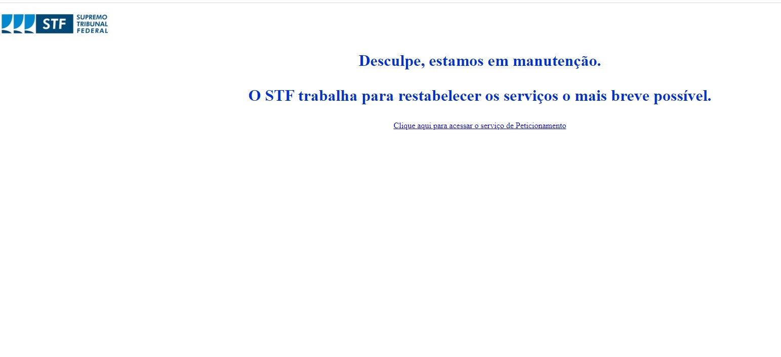 Site do STF fica fora do ar