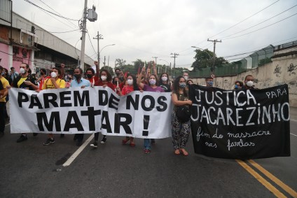 Protesto contra a operação da Polícia Civil do RJ que deixou 28 mortos