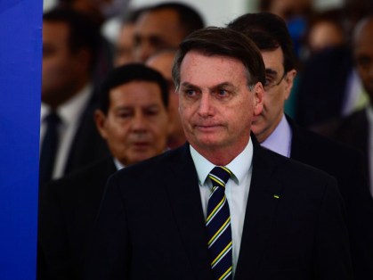 O presidente Jair Bolsonaro em pronunciamento em Brasília