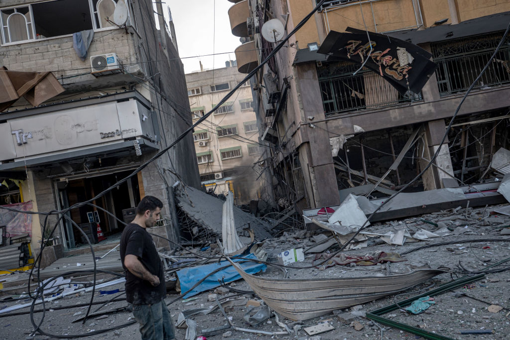 Região de Gaza após ataque aéreo de Israel