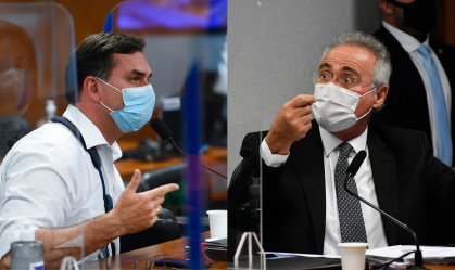 Flavio Bolsonaro e Renan Calheiros
