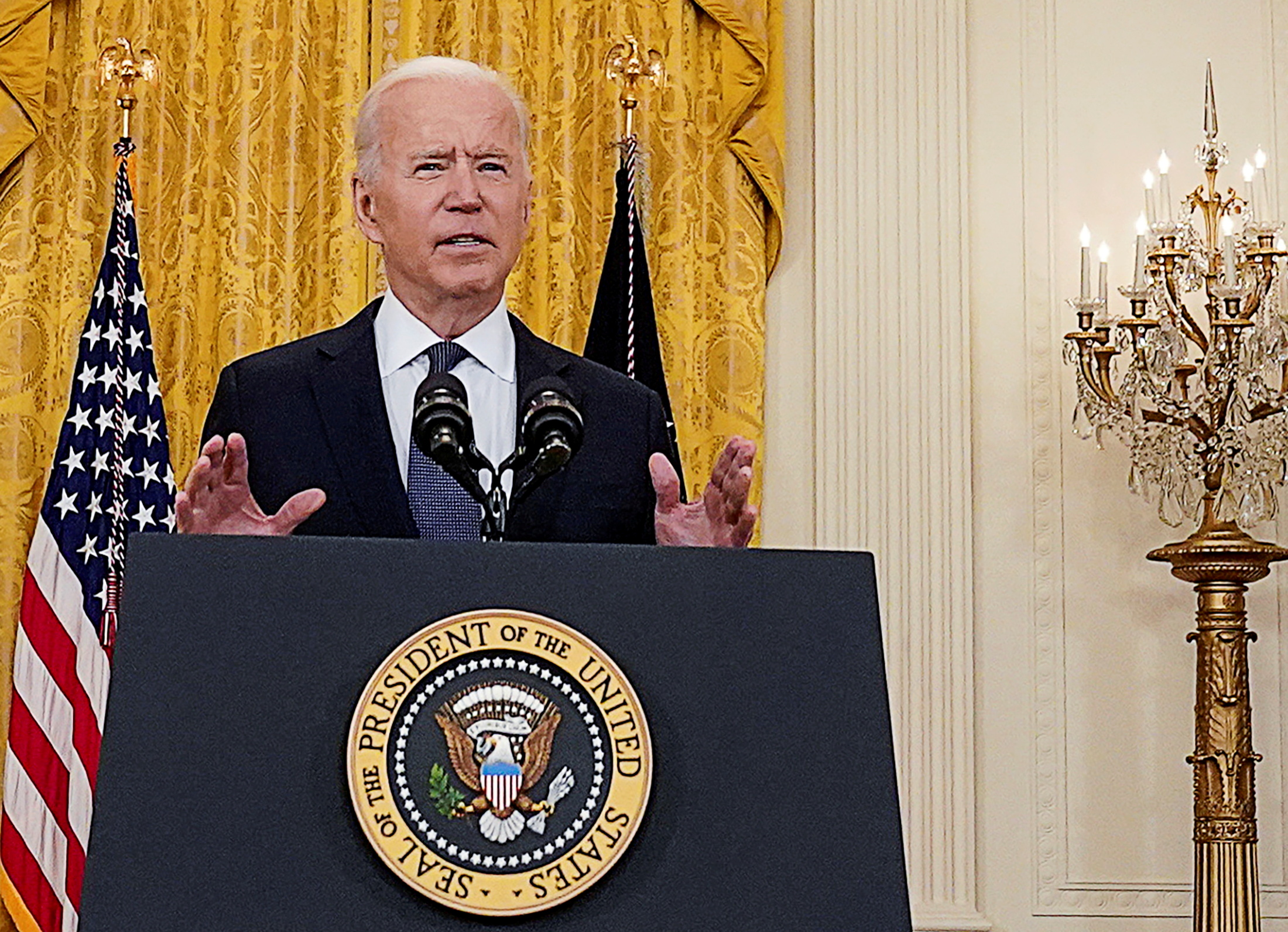 Presidente dos EUA, Joe Biden, fala com a imprensa na Casa Branca