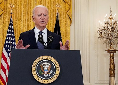 Presidente dos EUA, Joe Biden, fala com a imprensa na Casa Branca