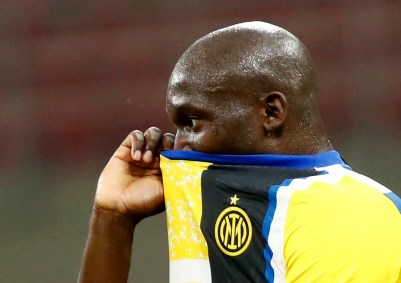 Romelu Lukaku em partida Inter Milan e AS Roma