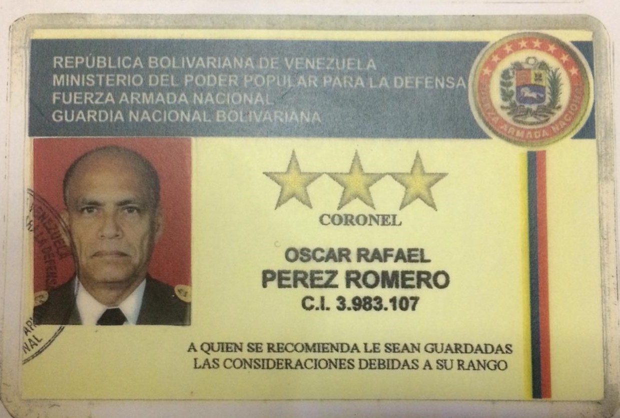 Coronel da reserva da Guarda Nacional Bolivariana, Oscar Romero