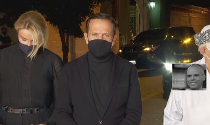 João Doria, acompanhado de Bia Doria, após o enterro de Bruno Covas (16.Mai.2021