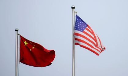 Bandeira da China e dos Estados Unidos