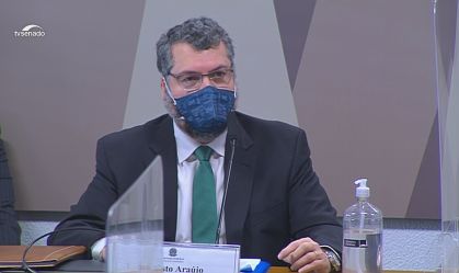 Ernesto Araújo, ex-ministro das Relações Exteriores, fala à CPI da Pandemia