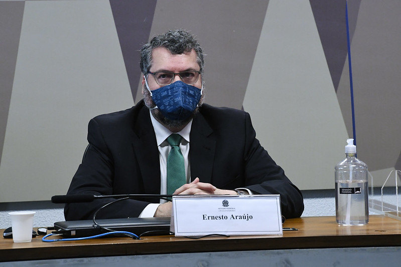 Ernesto Araújo durante CPI da Pandemia